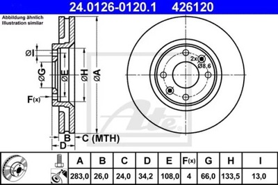 24.0126-0120.1 DISCO HAM.PRZOD PEUGEOT 307 00-  