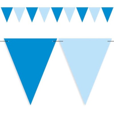Baner FLAGI dekoracja NIEBIESKI I PASTEL urodziny
