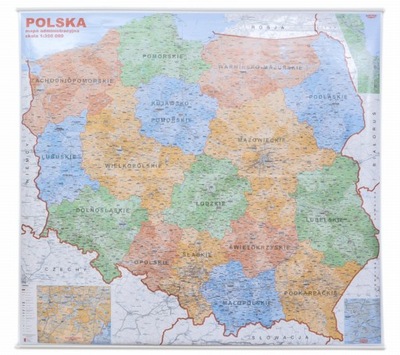 POLSKA XXL MAPA ŚCIENNA ADMINISTRACYJNA 2x2 m.