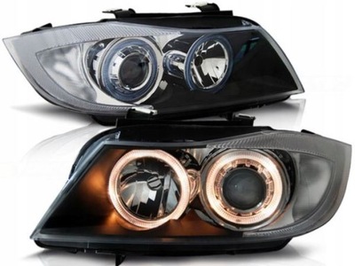 ФОНАРИ ПЕРЕДНЯЯ ANGEL EYES BMW E90 05-08 ЧЕРНЫЕ