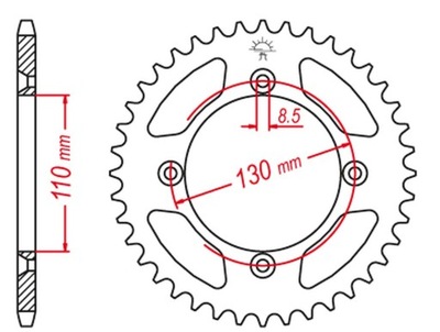 GROSSKOPF ENGRANAJE PARTE TRASERA ALUMINIO HONDA CR 80/85 '96-'07  