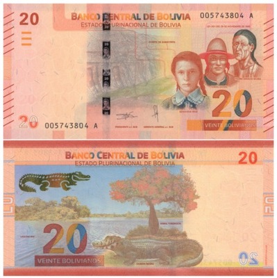 BOLIWIA 20 BOLIVIANOS 2018 P-W249 UNC