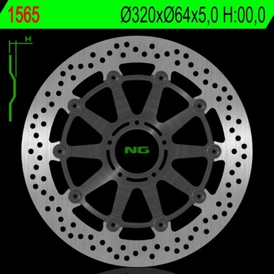 NG ДИСК ТОРМОЗНОЙ ПЕРЕД KTM SUPERDUKE 1290 14-22 (320X64X5,0MM) (5X8,5MM)