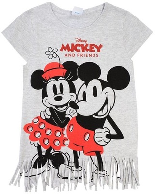 MYSZKA MINNIE KOSZULKA T-SHIRT FRĘDZLE 134 R060A