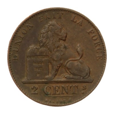 [M12034] Belgia 2 centimes 1863