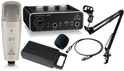 BEHRINGER C1 MIKROFON + INTERFEJS UM2 +STATYW SET