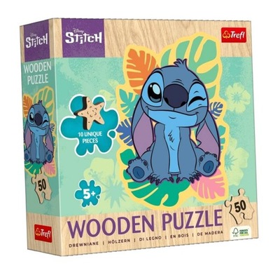 PUZZLE DREWNIANE 50 WESOŁY STITCH TREFL