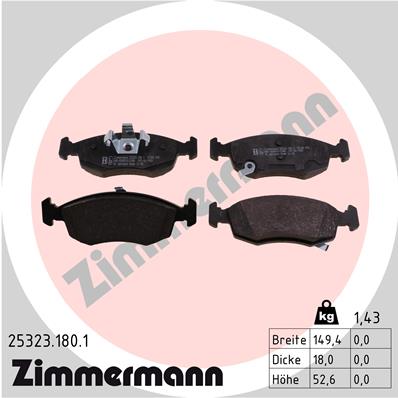 ZIMMERMANN 25323.180.1 КОЛОДКИ ТОРМОЗНЫЕ