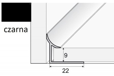 PROFIL aluminiowy wewnętrzny czarny EFFECTOR - A9