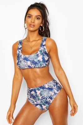 BOOHOO Tropical Bikini 2cz. top+figi Nowe r.40