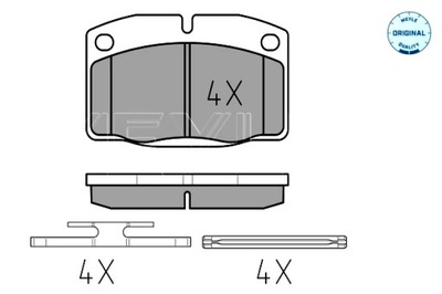 MEYLE КОЛОДКИ ТОРМОЗНЫЕ ПЕРЕД OPEL ASCONA C ASTRA G CALIBRA A CORSA A