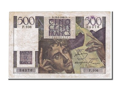 Banknot, Francja, 500 Francs, Chateaubriand, 1948,