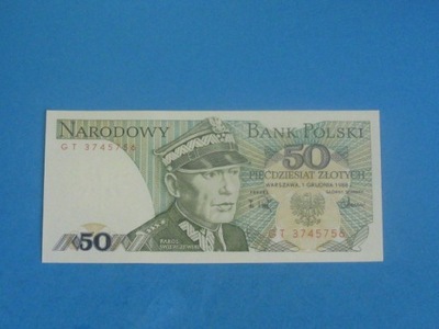 Polska Banknot 50 zł GT 1988 Warszawa UNC