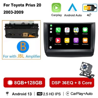 NAWIGATOR GPS ANDROID 13 RADIO DE AUTOMÓVIL CARPLAY PARA TOYOTA PRIUS 2002-2009 2006  