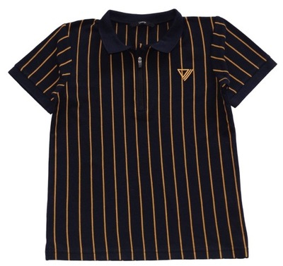 GEORGE t-shirt koszulka Polo striped zamek 122-128