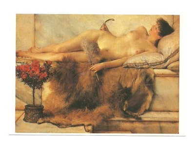 Pocztówka - Sir Lawrence Alma-Tadema, Tepidarium / Leżący rzymski akt