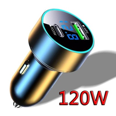 SÚPER CHARGER TYPE C FAST CHARGING DUAL PORT CAR CHARGER CAR PHONE ADAPTADOR  