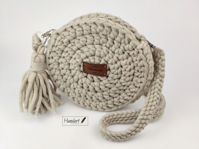 Torebka na szydełku sznurek bawełniany HANDART