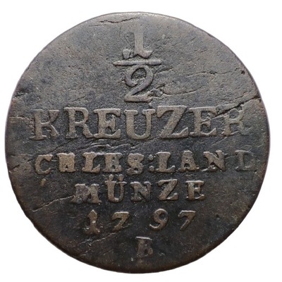 Śląsk, 1/2 krajcara 1797 B Wrocław