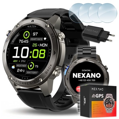 SMARTWATCH MĘSKI GPS ZEGAREK WODOODPORNY IP69K MENU PL ROZMOWY AMOLED SPORT