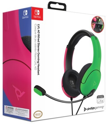 PDP SWITCH Słuchawki przewodowe LVL40 PINK/GREEN