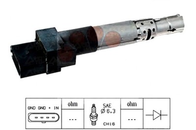 BOBINA DE ENCENDIDO VW GOLF 3,2 V6 05- EPS  