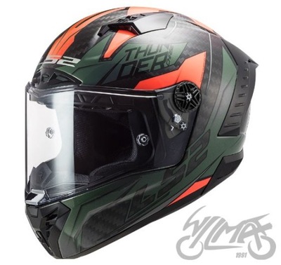 CASCO LS2 FF805 THUNDER C CHASE GL.GREEN COLOR NARANJA XXL  