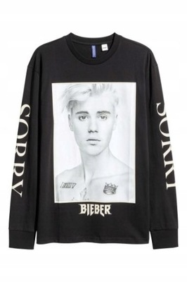 Dżersejowa Bluzka Cienka Bluza Justin Bieber SORRY H&M r.L