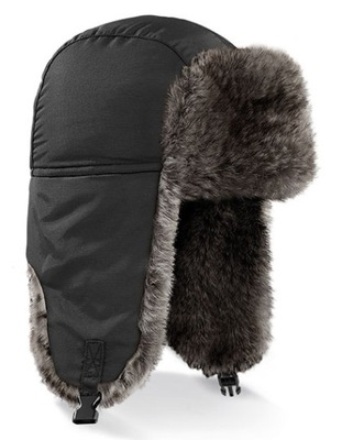 CZAPKA ZIMOWA USZATKA Sherpa Hat BLACK S/M