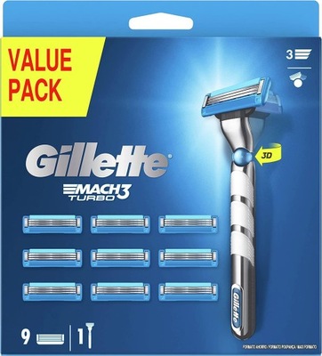 Gillette Mach 3 Turbo zestaw masz + 9 wkładów UK