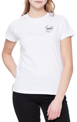 T-shirt damski LEE biały z logo S