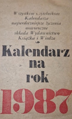 Kalendarz Zdzierak Książki i Wiedzy 1987 rok