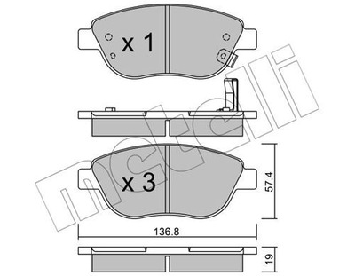 METELLI PRZEGUBY,UKL ZAPATAS HAM.OPEL CORSA D 06- 1,3CDTI  