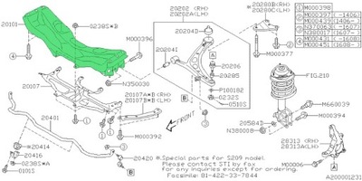 SANKI PRZEDNIE BELKA SUBARU STI 2014-