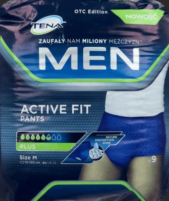 Majtki chłonne Tena Men Active Fit Pants M 9 szt.