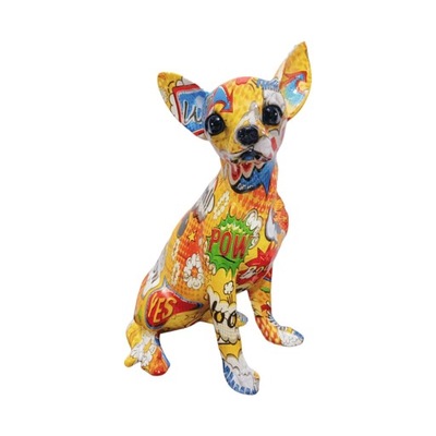 Chihuahua wielokolorowy posąg psa pulpit wystrój domu styl Chihuahua D