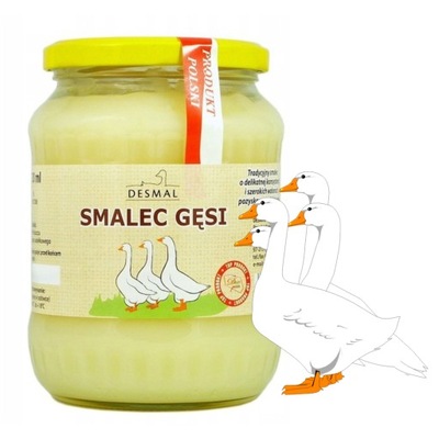 Smalec gęsi sadełko zdrowy tłuszcz 720ml Desmal