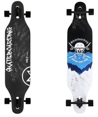 NILS Deskorolka Drewniana Longboard SKULL