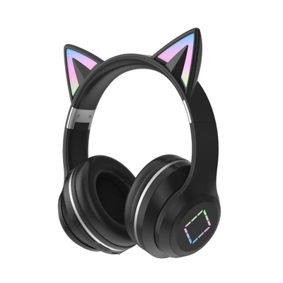 Bezprzewodowe Słuchawki Bluetooth W Kolorze Gradientowym Kocie Uszy