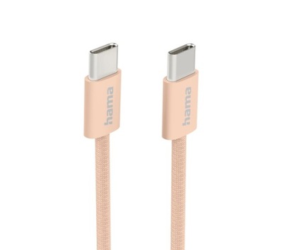Kabel Przewód Hama Fabric USB-C do USB-C 1m Pomarańczowy