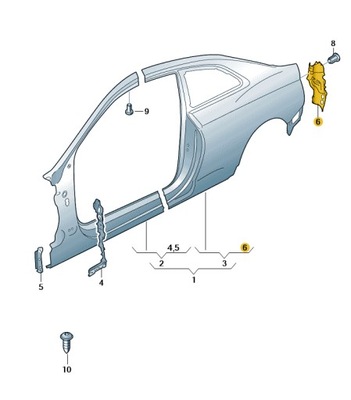 ВСТАВКА BLASZANA ФОНАРИ ЗАД ЛЕВАЯ AUDI A5 B9 КУПЕ