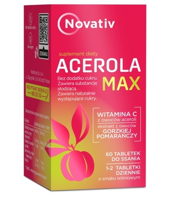 NOVATIV Acerola Max 60 tabletek do ssania