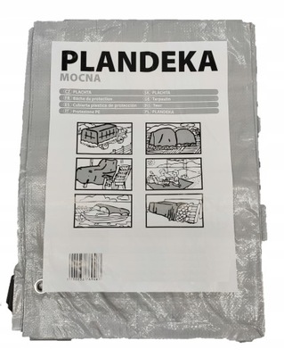 PLANDEKA SREBNA 110G 5X8M MOCNA DO PRZYKRYCIA PIASKU WEGLA BASENU DREWNA