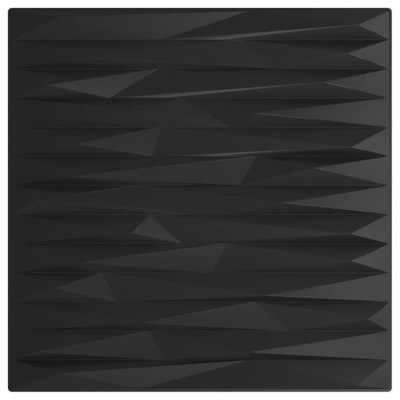 Panele ścienne, 48 szt., czarne, 50x50 cm, XPS, 1