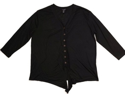 New Look - czarna bluzka z lnem- r. 50