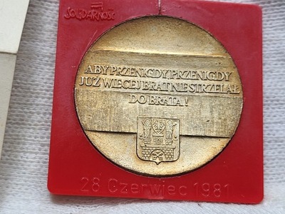 Poznań czerwiec 1956 Solidarność 81 Oryginalny Medal Cegiełka