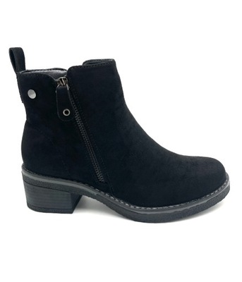 BOTKI NA NISKIM OBCASIE SŁUPKU SUWAKI CZARNE 40