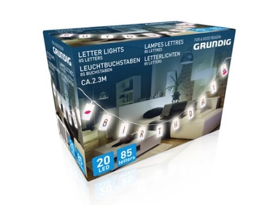 Girlanda świetlna LED lampki litery GRUNDIG