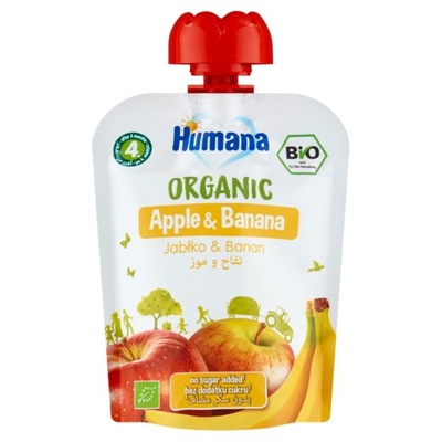 Humana Organic Mus jabłko & banan po 4. miesiącu 90 g