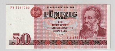 NIEMCY - DDR 50 MAREK 1971 Ros 227c UNC